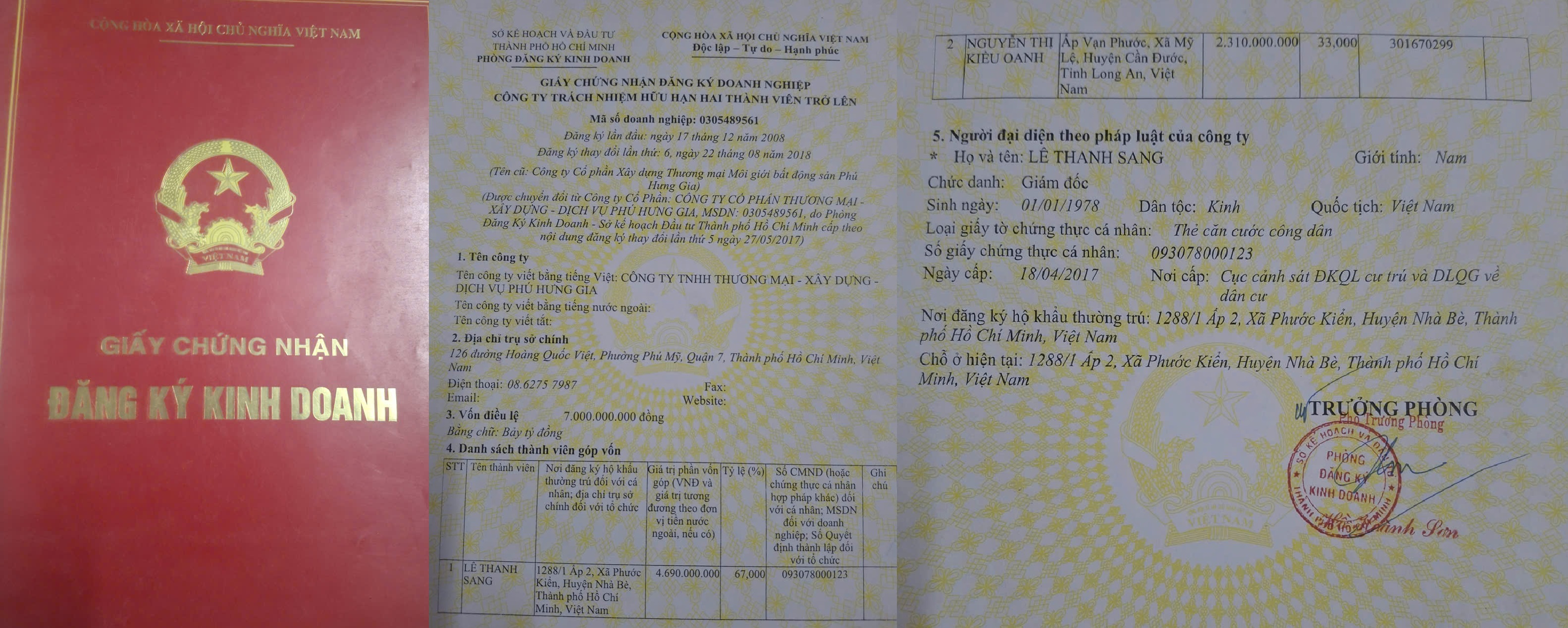 CÔNG TY TNHH TM - XD - DV <br> PHÚ HƯNG GIA